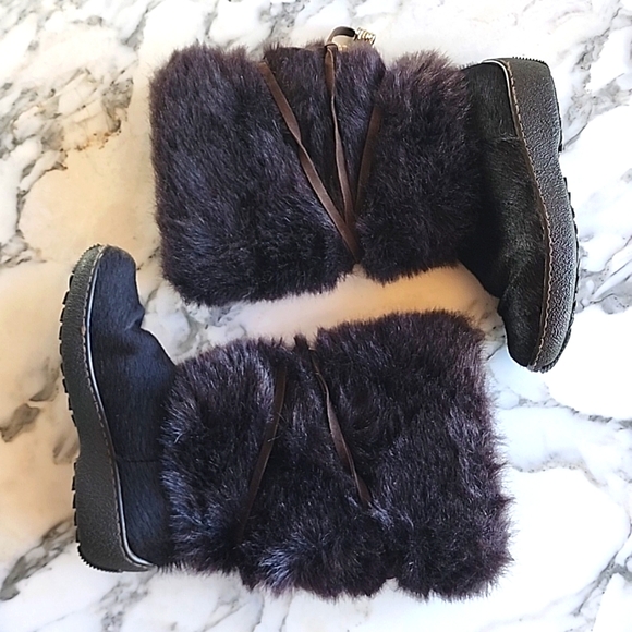 Oscar de la Renta Fur Sport Apres Ski Boots Women's Size 37 - Picture 3 of 12